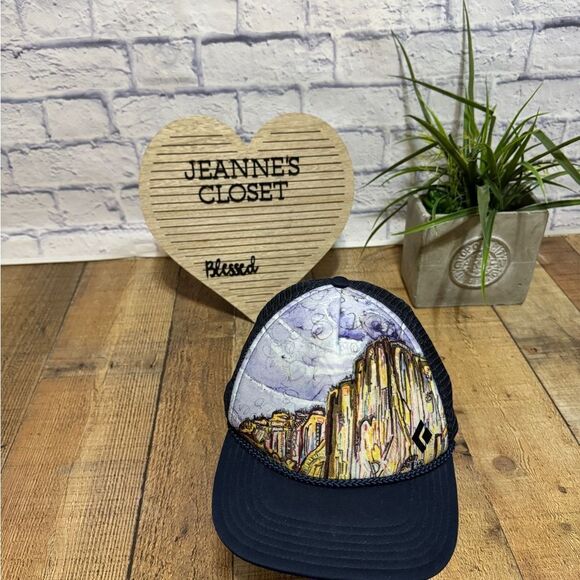 Renan Ozturk Trucker Cap Hat Black Diamond Flat Bill Snap Back Mesh Navy Blue - Picture 6 of 7